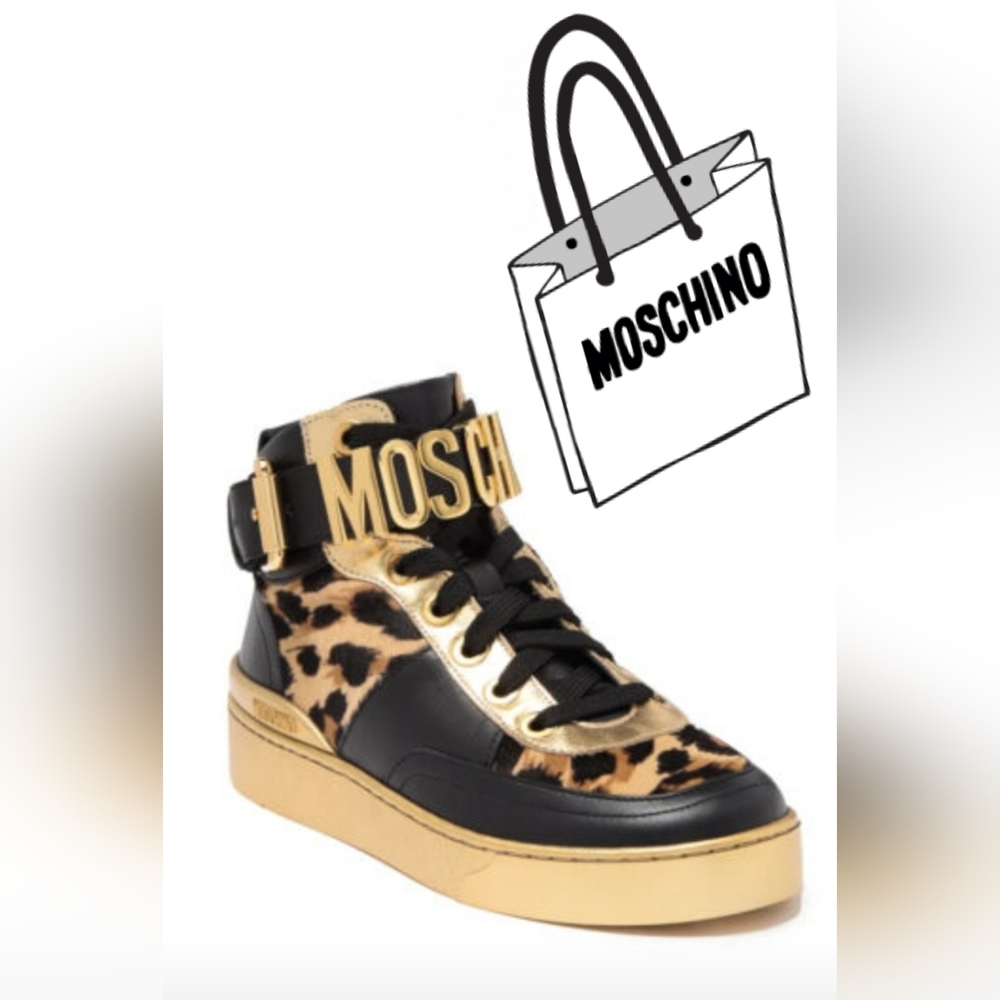 Moschino Genuine Calf Hair Basket Sneakers - Women's Size 36(EU)/6(US)